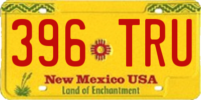 NM license plate 396TRU