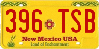 NM license plate 396TSB