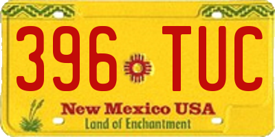 NM license plate 396TUC