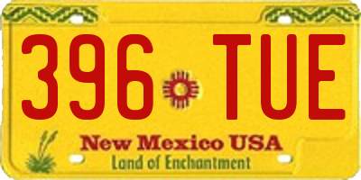 NM license plate 396TUE
