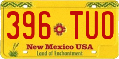 NM license plate 396TUO