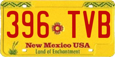 NM license plate 396TVB