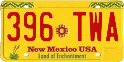 NM license plate 396TWA