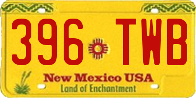 NM license plate 396TWB