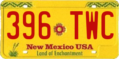 NM license plate 396TWC