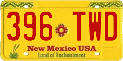NM license plate 396TWD