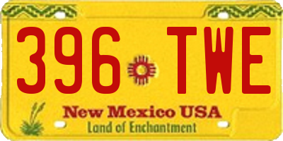 NM license plate 396TWE