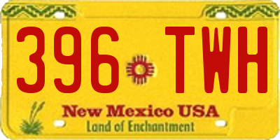 NM license plate 396TWH