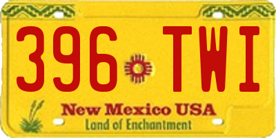 NM license plate 396TWI