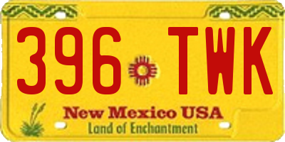 NM license plate 396TWK