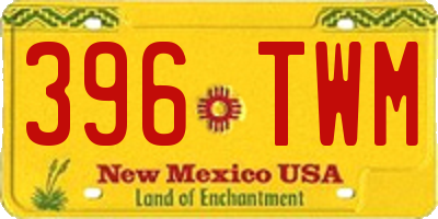 NM license plate 396TWM