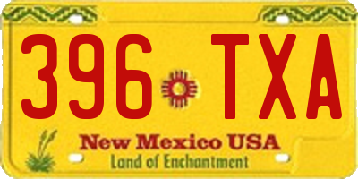 NM license plate 396TXA