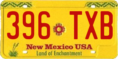 NM license plate 396TXB