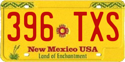 NM license plate 396TXS