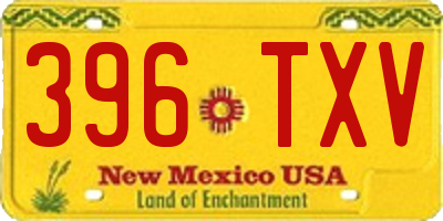 NM license plate 396TXV