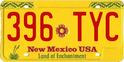 NM license plate 396TYC