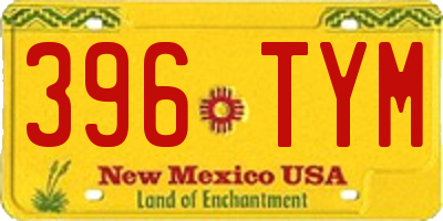 NM license plate 396TYM