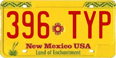 NM license plate 396TYP