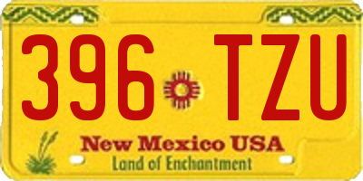 NM license plate 396TZU