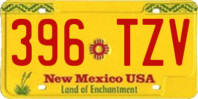 NM license plate 396TZV