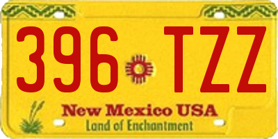 NM license plate 396TZZ