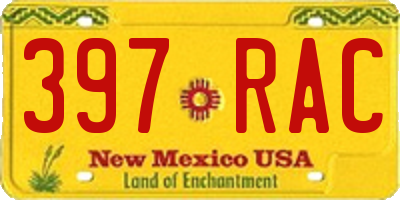 NM license plate 397RAC