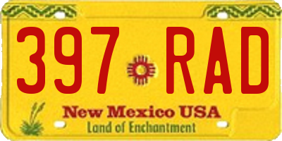 NM license plate 397RAD