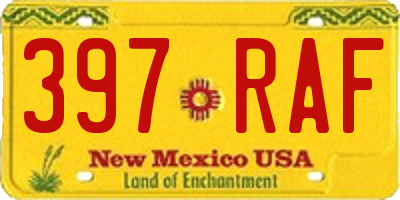 NM license plate 397RAF