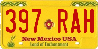 NM license plate 397RAH