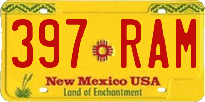 NM license plate 397RAM