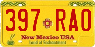 NM license plate 397RAO