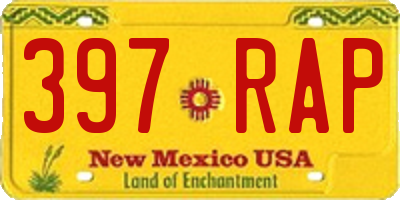 NM license plate 397RAP