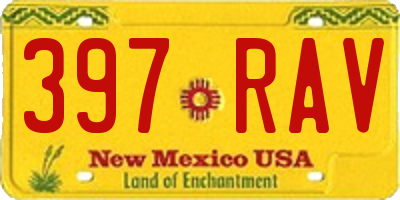 NM license plate 397RAV