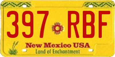 NM license plate 397RBF