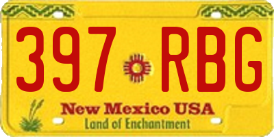 NM license plate 397RBG