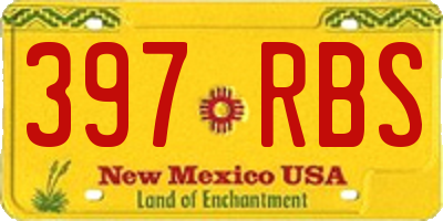 NM license plate 397RBS