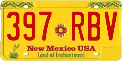 NM license plate 397RBV