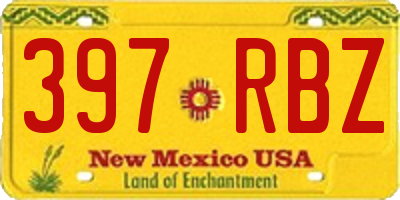 NM license plate 397RBZ