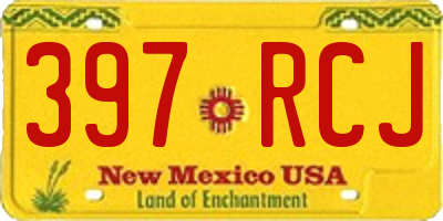 NM license plate 397RCJ