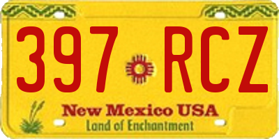 NM license plate 397RCZ