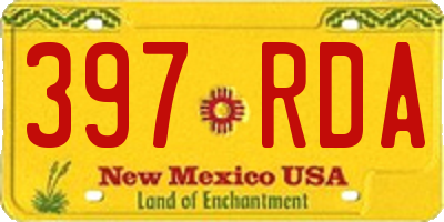 NM license plate 397RDA