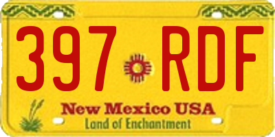 NM license plate 397RDF