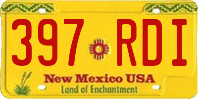 NM license plate 397RDI