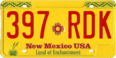 NM license plate 397RDK