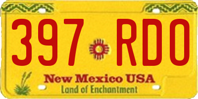 NM license plate 397RDO