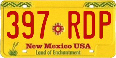 NM license plate 397RDP