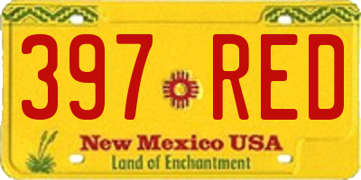 NM license plate 397RED