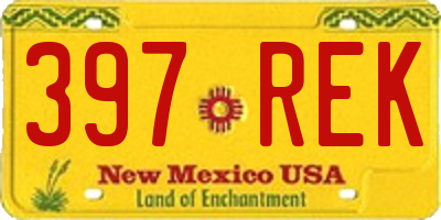 NM license plate 397REK