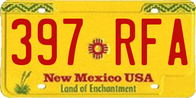 NM license plate 397RFA