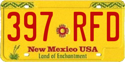 NM license plate 397RFD